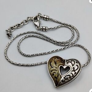Vintage Brighton Silver and Gold Heart Necklace